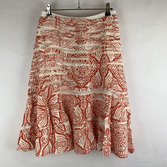 Oscar de la Renta 100% Silk Midi Skirt Ruffle Size Small 26” Waist Boho Designer - Picture 1 of 11